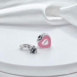 Heart Keepsake Memorial Dangle Bracelet Charm